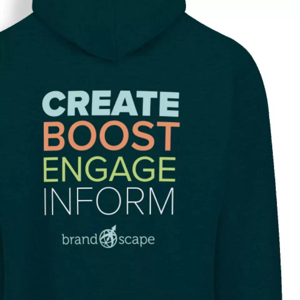Branded merchandise by Brandscape: a hoodie with corporate logo